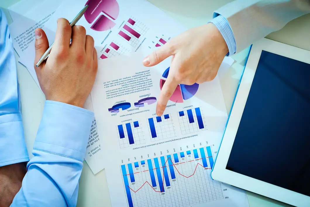 analyze charts and graphs on a table